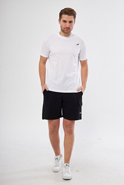 LİVE SPORT تي شيرت رجالي أساسي من القطن الممشط مطبوع عليه شعار برقبة دائرية