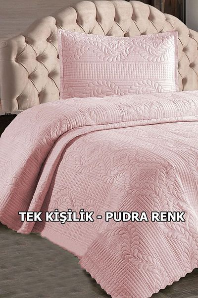 Çt Çeyizci Tekstil Daily Single Bed Cover, Bridal Single Quilted Bedspread