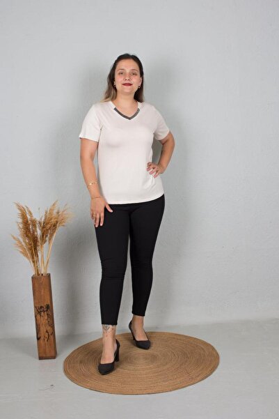 Truva XXL Colorful Glitter Bady T-Shirt - Large Size B111