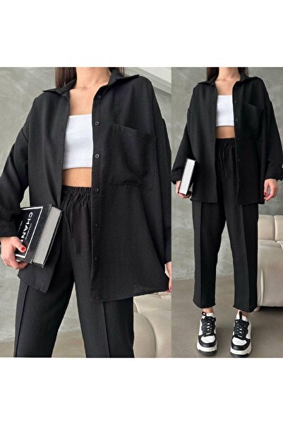 Ruby Set cămașă și pantaloni pentru femei din in - Set de două