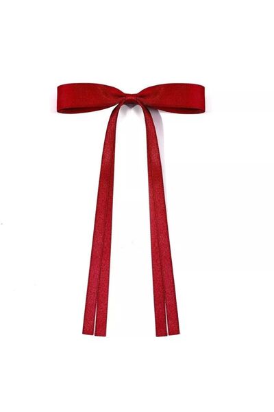 Rachel Automatic Lock Burgundy Ribbon Hair Clip Bow