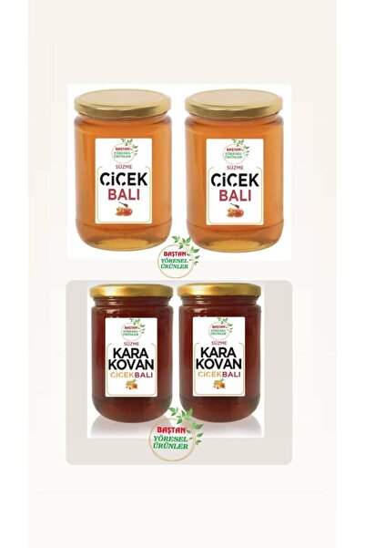 Baştan Yöresel 4 Adet 850gram Bal (2 ADET 850GRAM ÇİÇEK BALI 2 ADET 850 GRAM ...