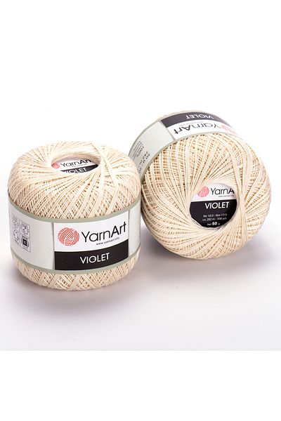 Yarnart Violet - Ață de dantelă mercerizată Off White-6282