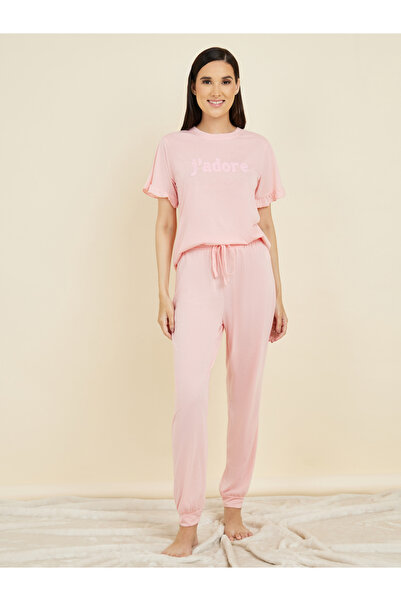 Styli طقم بيجامة بأكمام طويلة وأكمام طويلة مطرزة