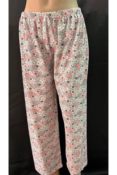 Kuryıldız White Patterned Cotton Women's Single Bottom Pajamas