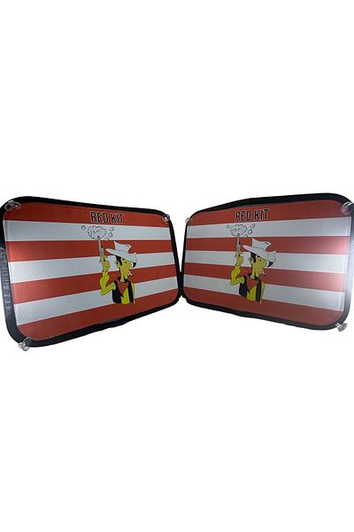 TKY 'red Kit' Printed Side Glass Curtain Accessory - FITABLE FOR ALL AUTOS