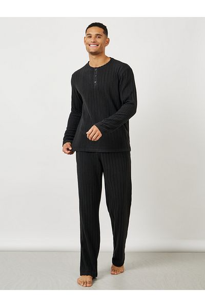 Styli Ribbed T-Shirt & Open Hem Pyjama Set