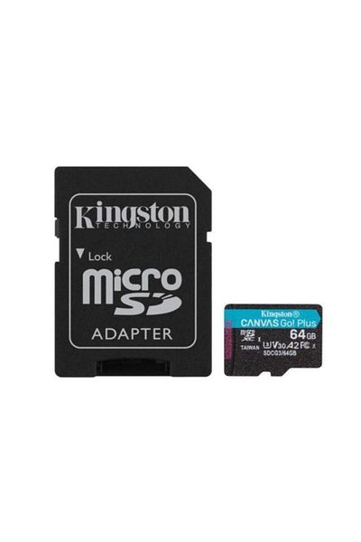 Kingston بطاقة ذاكرة Microsd Canvas Go Plus بسعة 64 جيجابايت - U3 Sdcg3