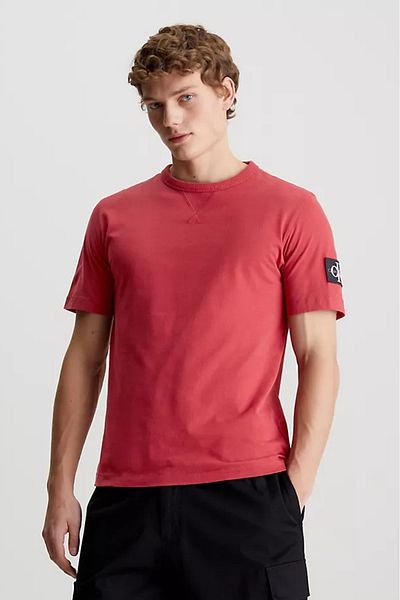 Calvin Klein Men's Sleeve Brand Logo T-Shirt - Red