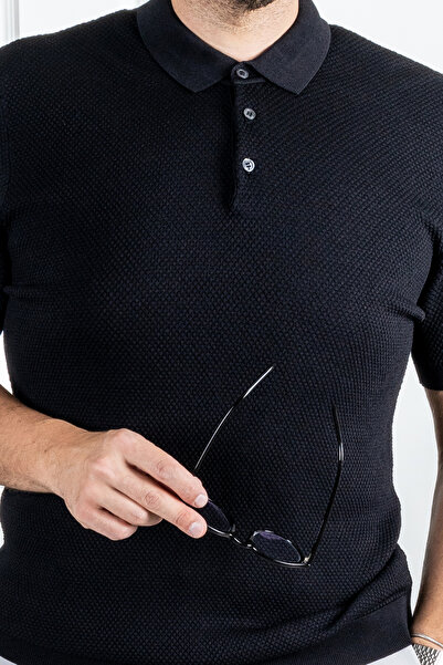Sarar Μαύρο Polo Neck Slim Knit T-Shirt - Περιτυλίγματα