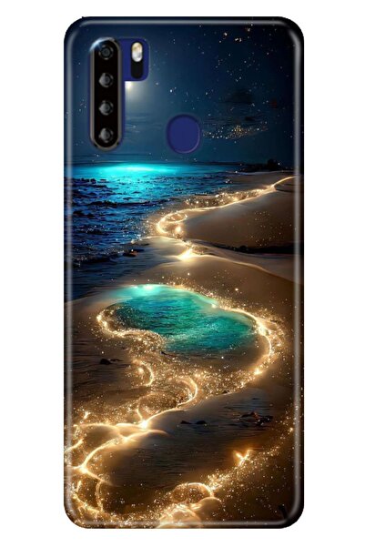 Reeder P13 Blue Max Kılıf Resimli Desenli Silikon Golden Beach