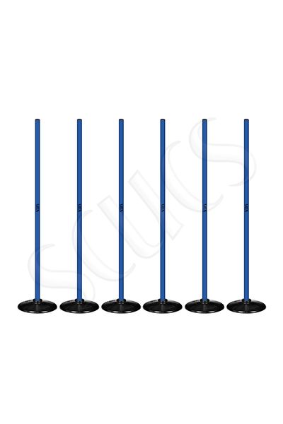 SCUCS SLALOM Stick - 6 Pieces Blue, Rubber Base