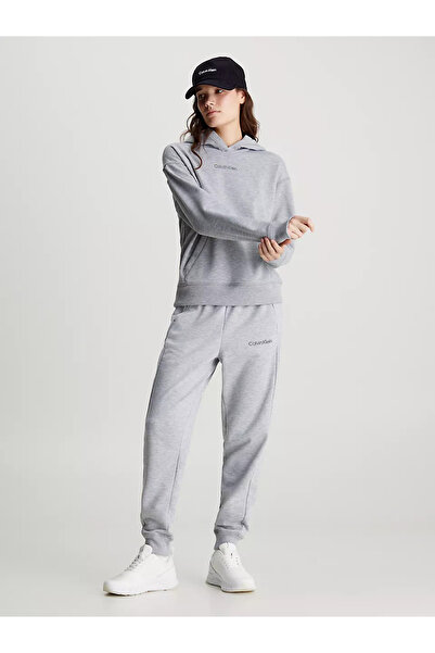 Calvin Klein Kadın Pullover Kapüşonlu Sweatshirt - Gri