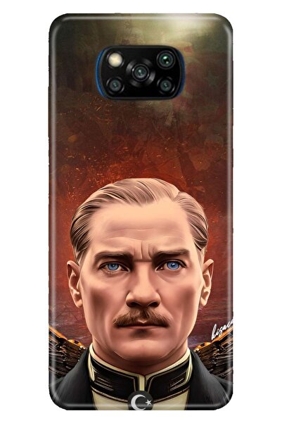 POCO Xiaomi Poco X3 NFC  - X3 Pro Uyumlu Kılıf Resimli Desenli Silikon Asil Atatürk