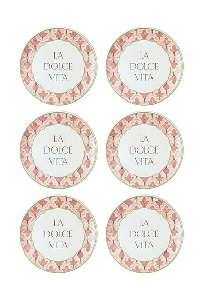 The Mia Dolce Vita 6-Piece Cake Plate Set - 19 cm DVT0001