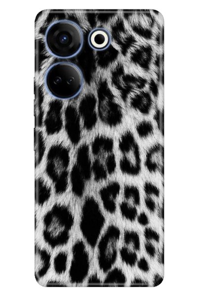 TECNO Camon 20 / Camon 20 Pro 4G Uyumlu Kılıf Resimli Desenli Silikon Siyah Kürk