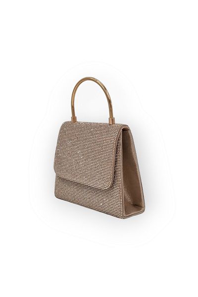 Paksoy Γυναικείο βραδινό φόρεμα Clutch τσάντα με λουράκι αλυσίδας με χερούλια από χρυσό χρώμα