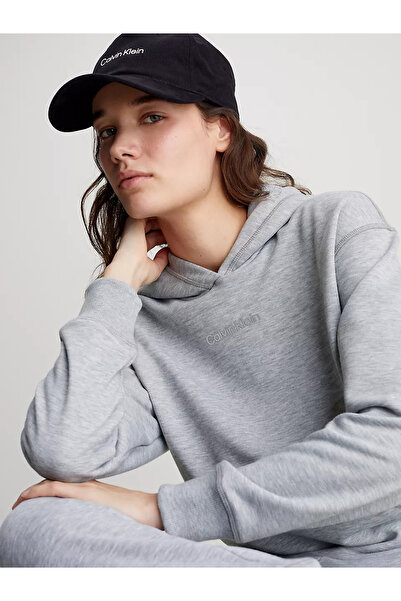 Calvin Klein Kadın Pullover Kapüşonlu Sweatshirt - Gri