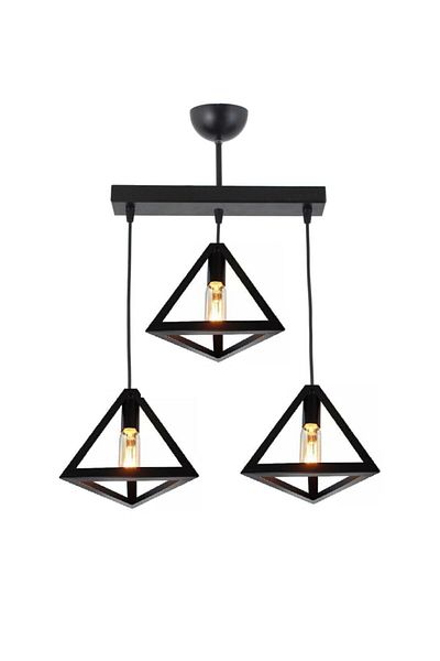 Lambadar Honeycomb New Style Rustic Model Triangle Double Pendant Lamp Chandelier