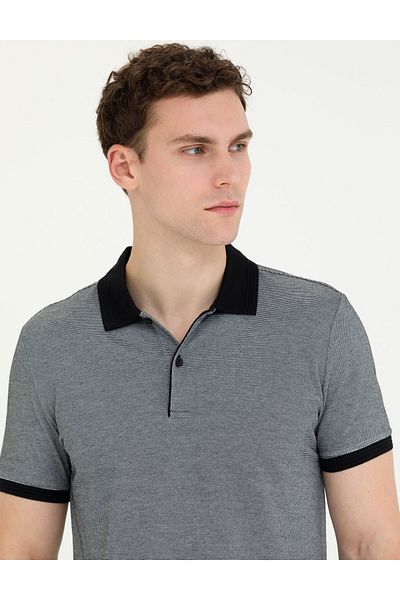 Pierre Cardin Ανδρικό μπλουζάκι πόλο FRANKE Jacquard - Slim Fit Jaka