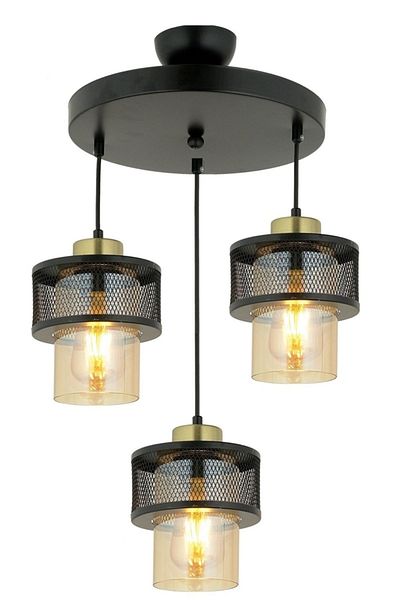 Lambadar Pulsar Genuine Glass Model Modern Triple Pendant Lamp Chandelier