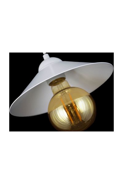 Lambadar Retro Rustic Model Single White Pendant Lamp Chandelier