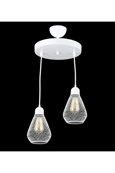 Lambadar Bulb Model White Wrought Iron Modern Pendant Lamp Chandelier