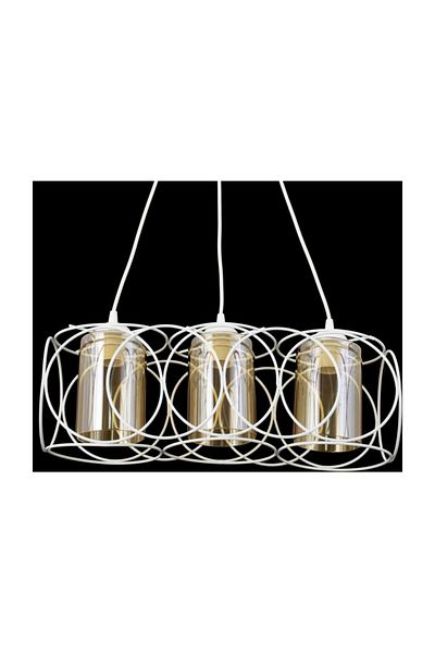 Lambadar Modern Sports Round Geometric Double White Balcam Metal Pendant Lamp Chandelier