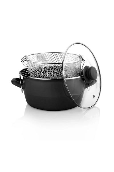 Schafer Enamel 22 Cm-3 Pieces Crispy Frying Pot