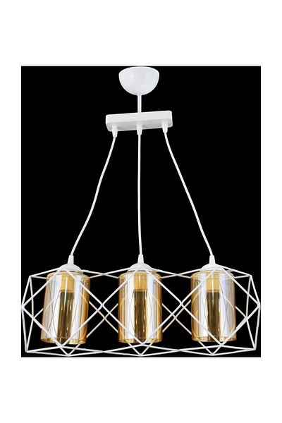 Lambadar Modern Sports Square Geometric Double White Balcam Metal Pendant Lamp Chandelier