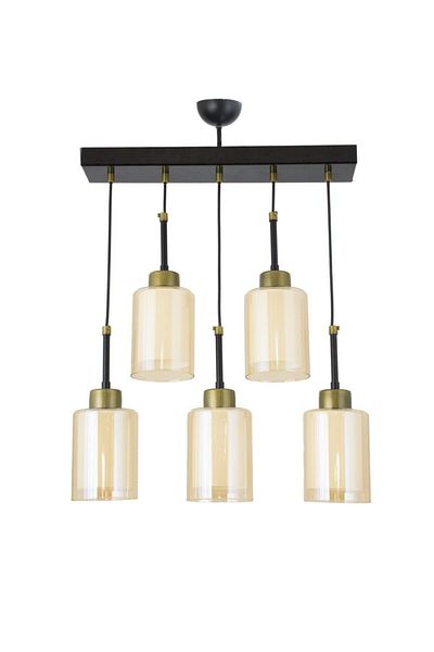 Lambadar Five-Piece Rectangular Double Glass Modern Sports Model Pendant Lamp Chandelier