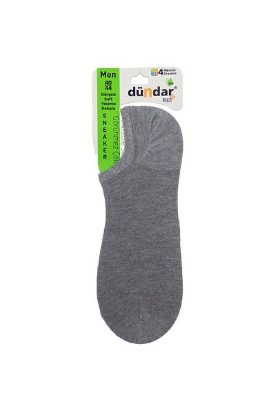 Dündar Çorap Men's Bamboo Sneakers - Gray, 12 Pieces Plus Pack