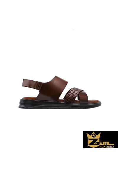Zaim Kundura Genuine Leather Men's Sandals - Tan343501152-1