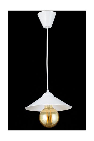 Lambadar Retro Rustic Model Single White Pendant Lamp Chandelier