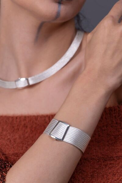 Black Sea Port 11 Sıra Trabzon Hasırı Gümüş Bileklik Bilezik