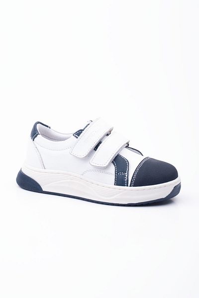 Süperland Pantofi sport pentru copii din piele naturală cu velcro alb - pantofi casual
