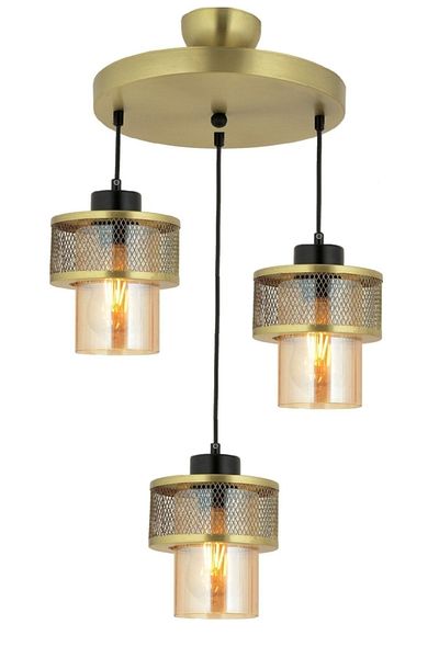 Lambadar Pulsar Model Modern Triple Pendant Lamp Chandelier