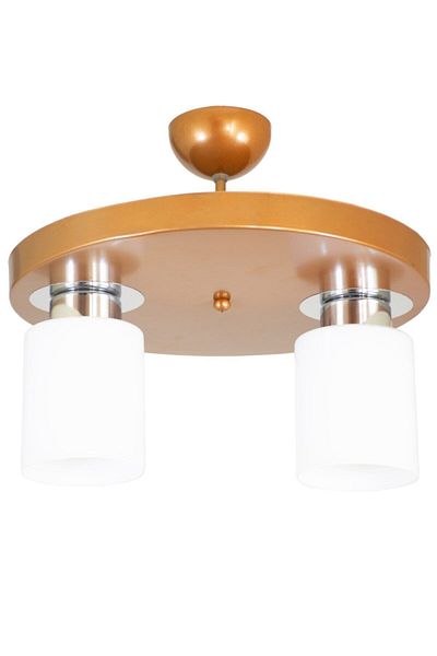 Lambadar Double Modern Sports Model Round Tray Copper Chandelier