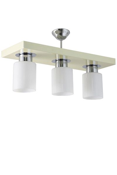 Lambadar Triple Modern Sports Model Rectangular Tray Cream Chandelier