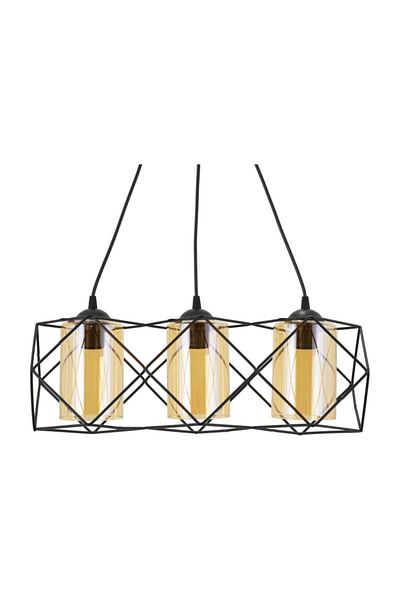 Lambadar Modern Sports Square Geometric Double Black Balcam Metal Pendant Lamp Chandelier