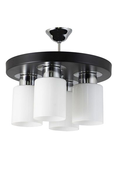 Lambadar Quadruple Modern Sports Model Round Tray Black Chandelier