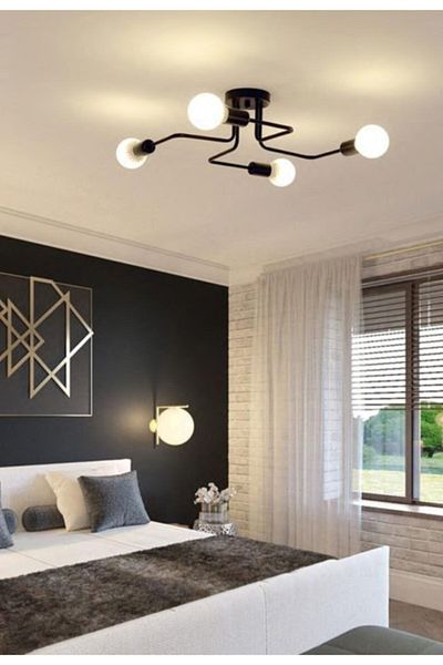 Lambadar Retro Scorpion Modern 4-Place Floor Ceiling Mounted Chandelier