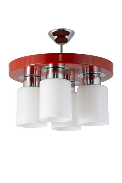 Lambadar Quadruple Modern Sports Model Round Tray Red Chandelier