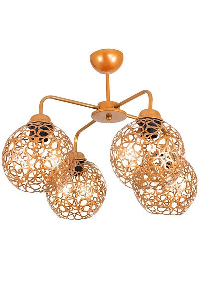 Lambadar Quadruple Seljuk Model Modern Copper Plafonier Chandelier