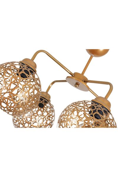 Lambadar Quadruple Seljuk Model Modern Copper Plafonier Chandelier