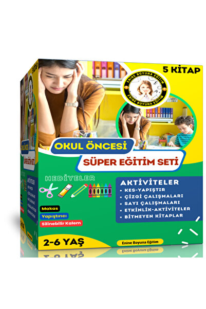 Enine Boyuna Eğitim مجموعة التدريب الفائق لمرحلة ما قبل المدرسة (5 كتب فائقة)