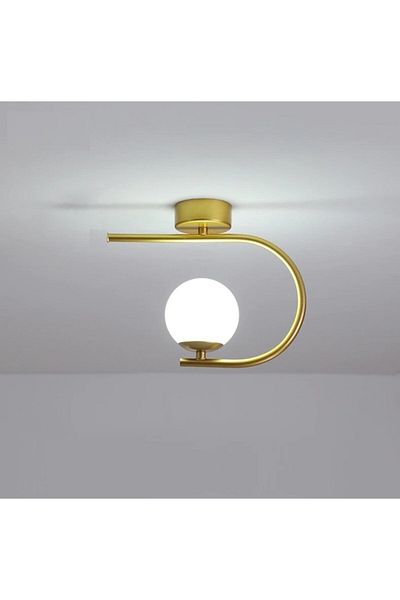 Lambadar Alin Model Modern Metal Single Plafonier Gold Black Chandelier