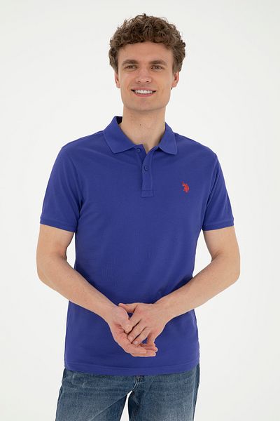 U.S. Polo Assn. ΒΑΣΗ. POLO ASSN. Υφαντό μπλουζάκι πόλο με λαιμόκοψη