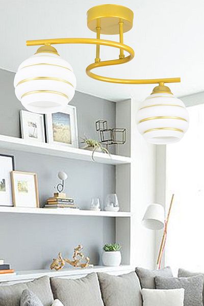 Lambadar Plafonier Modern S Model Gold Chandelier