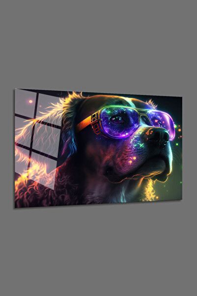 BV DEKOR Οριζόντια γυάλινη επιφάνεια με θέμα τον σκύλο Hacker - Εικονογράφηση...